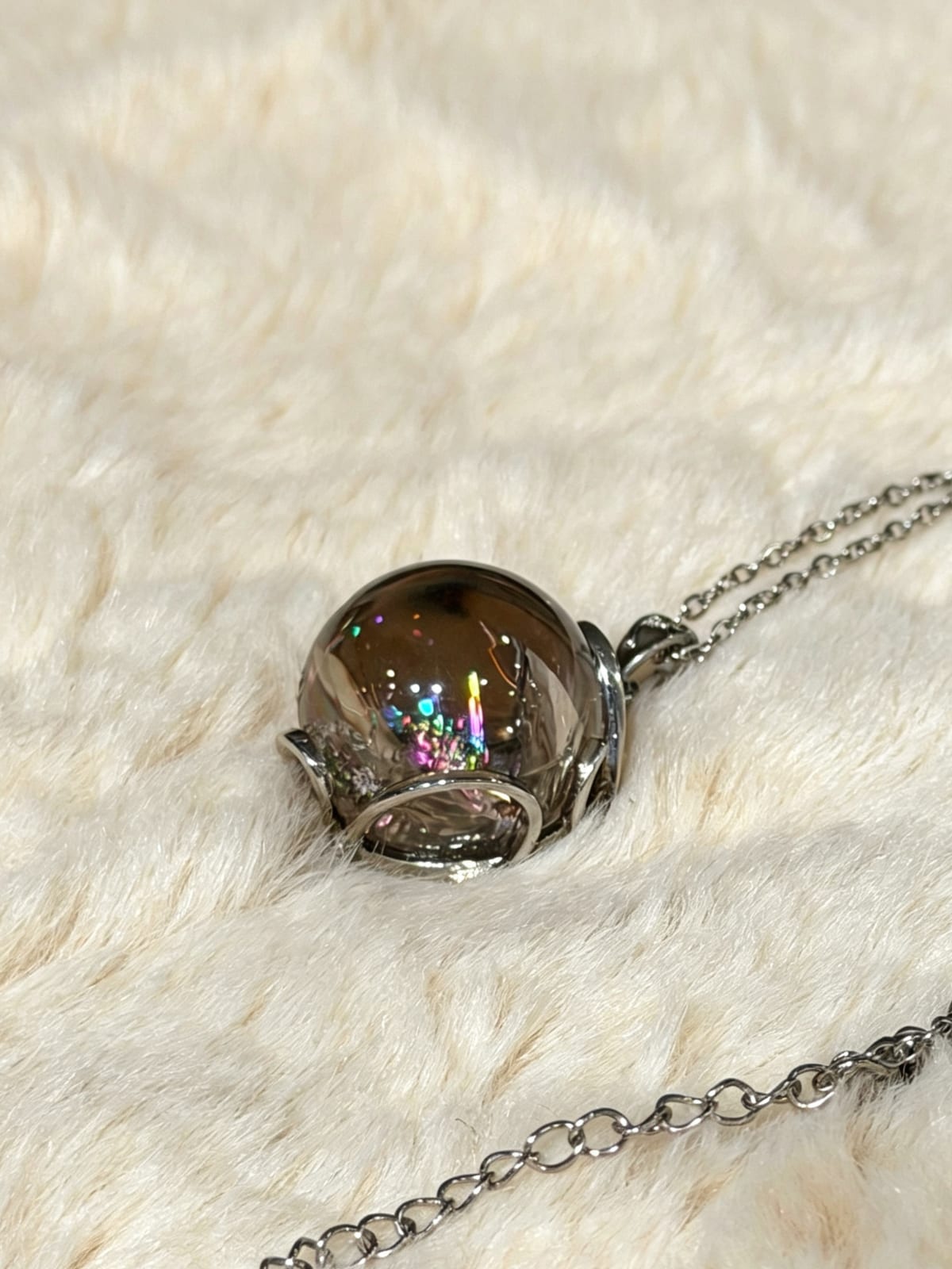 Himalayan Smoky Quartz Pendant with Rainbow — photo 3