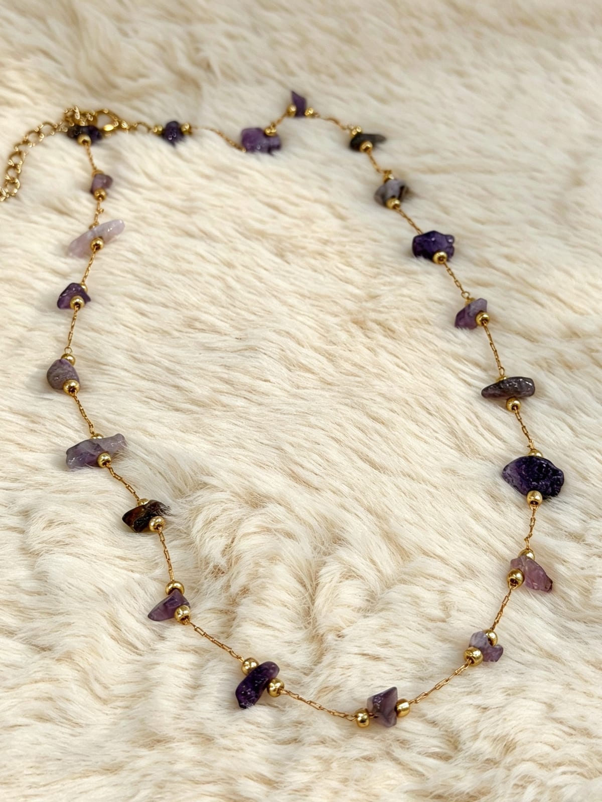 Amethyst Freeform Bead Necklace