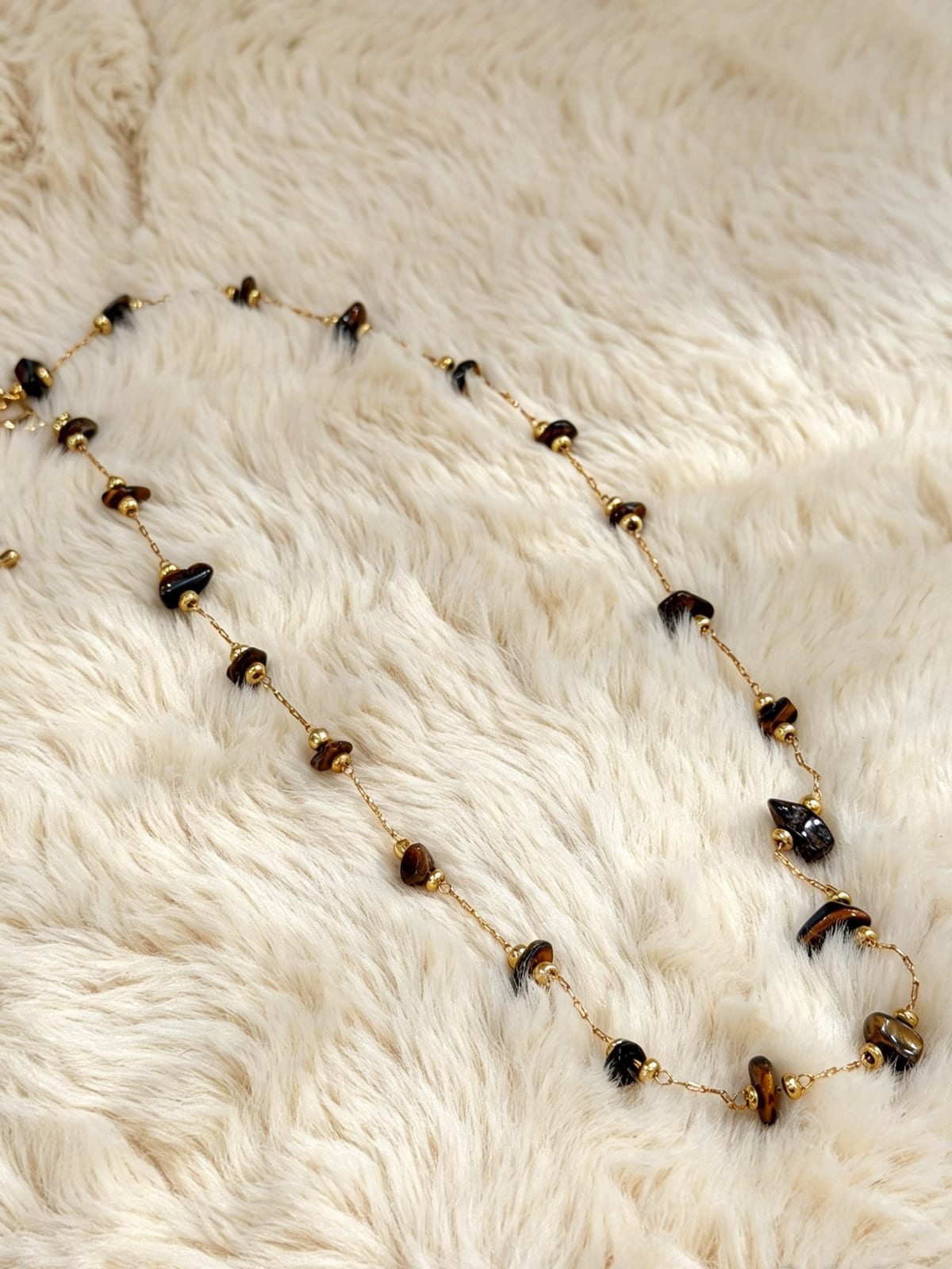 Yellow Tiger Eye Freeform Bead Necklace