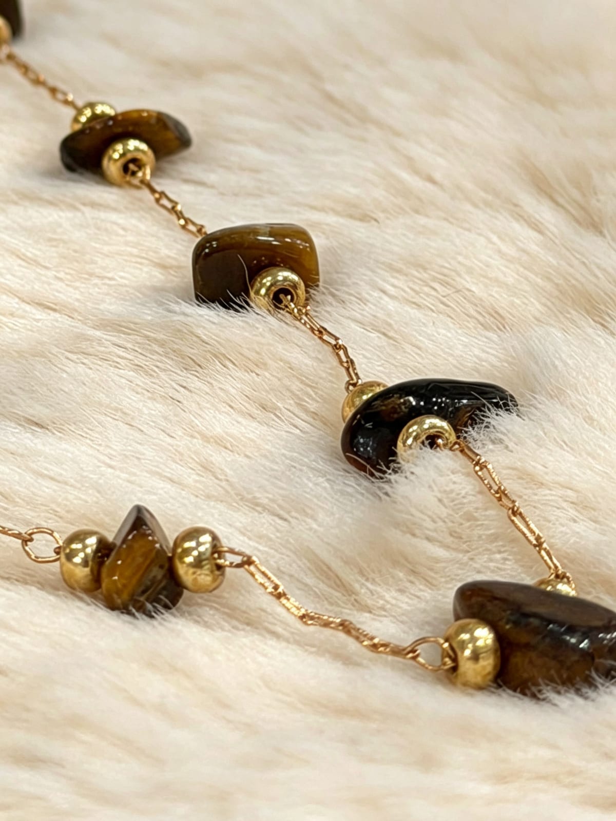 Yellow Tiger Eye Freeform Bead Necklace — photo 2