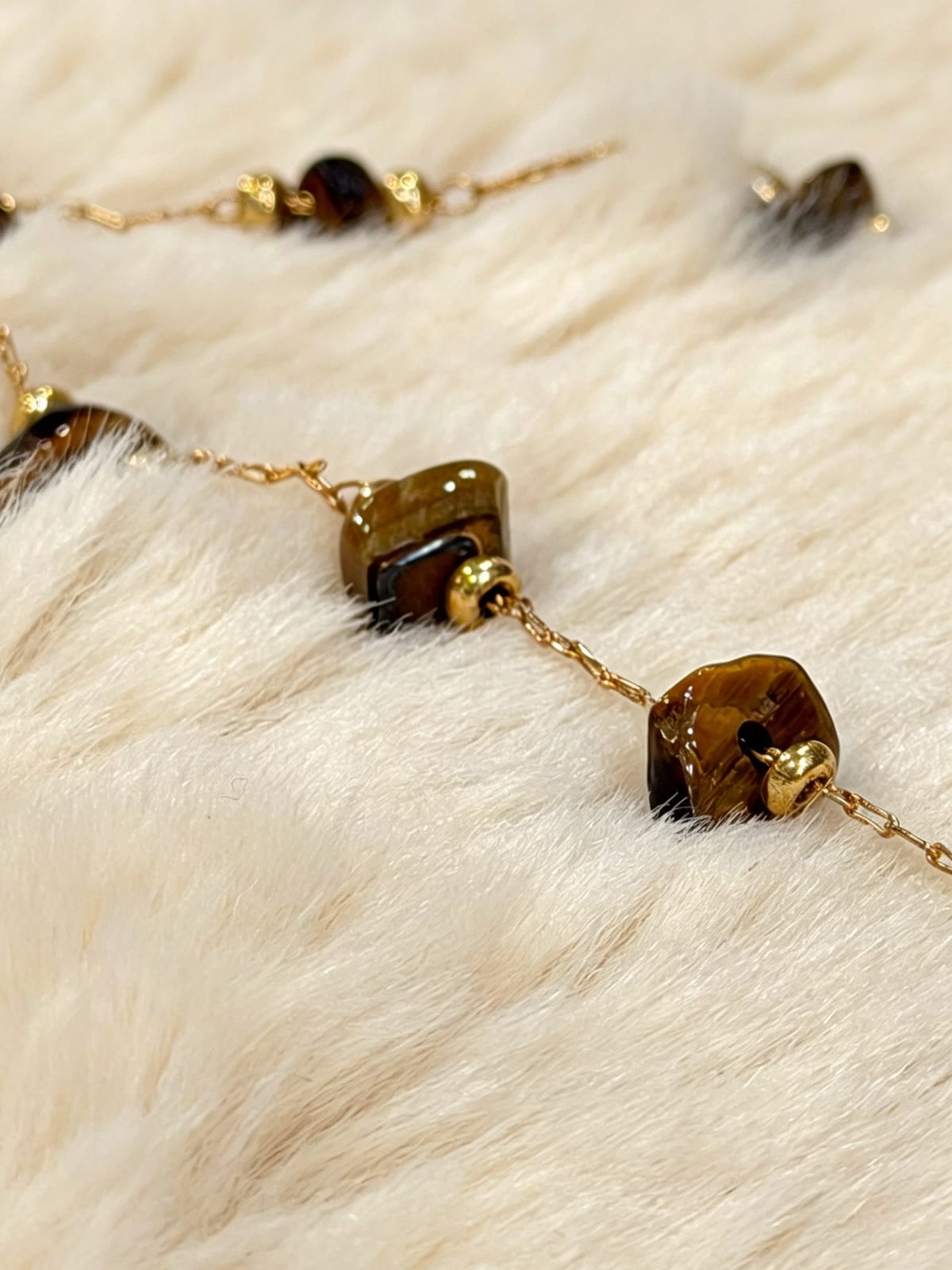 Yellow Tiger Eye Freeform Bead Necklace — photo 3