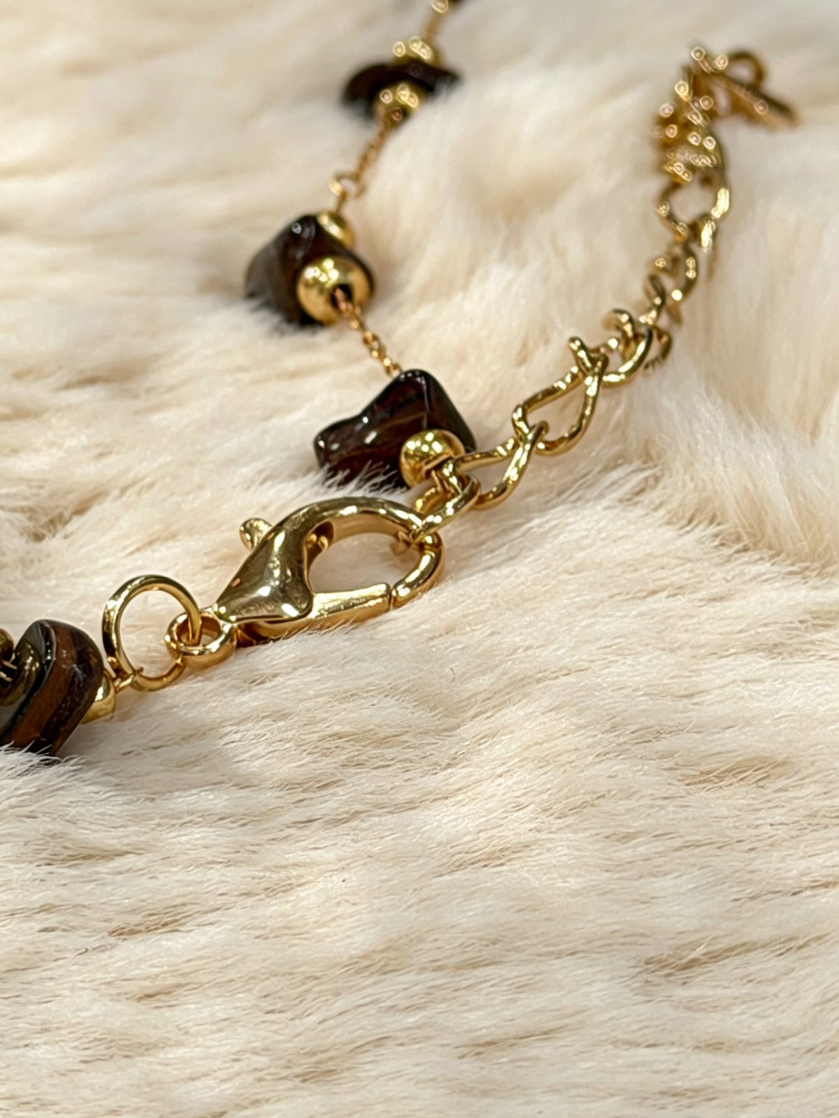 Yellow Tiger Eye Freeform Bead Necklace — photo 4