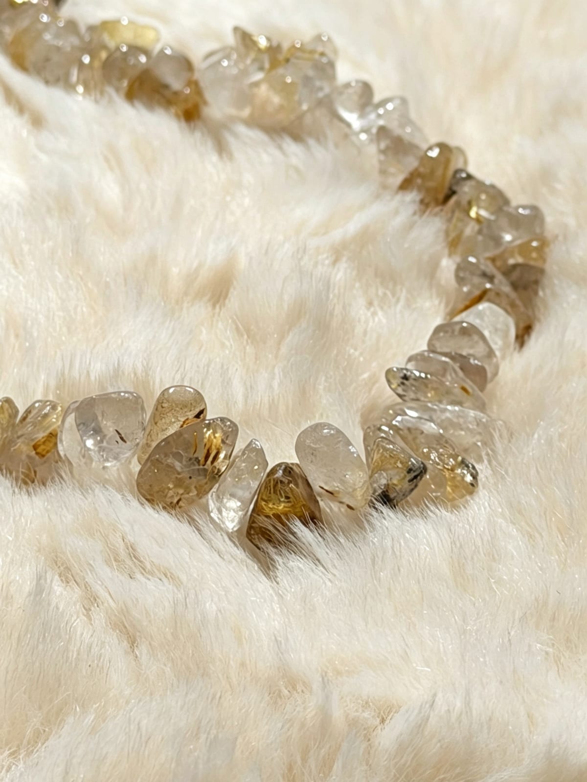 Golden Rutilated Freeform Bead Necklace — photo 2