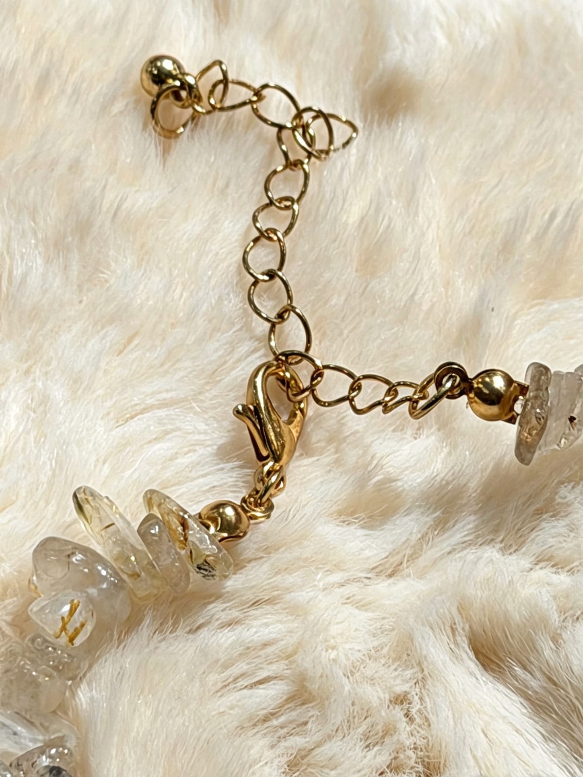 Golden Rutilated Freeform Bead Necklace — photo 4