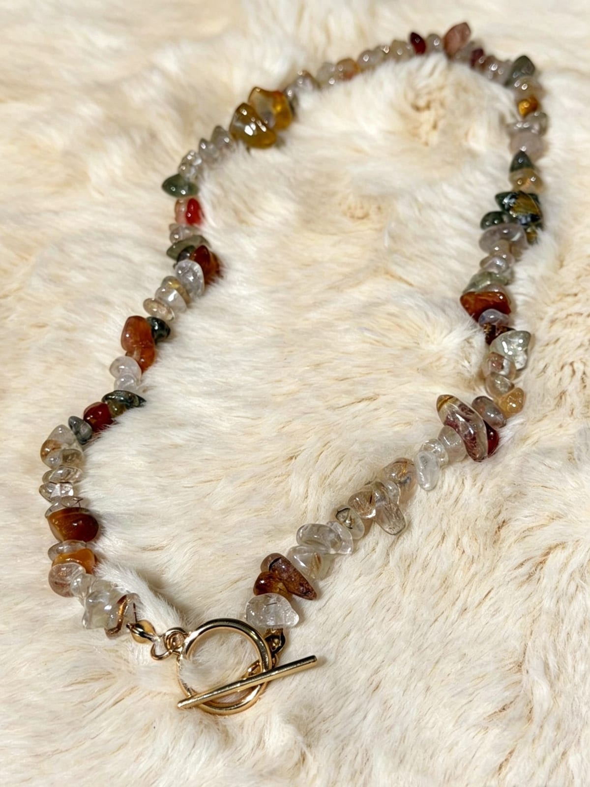 Tri-coloured Freeform Bead Necklace