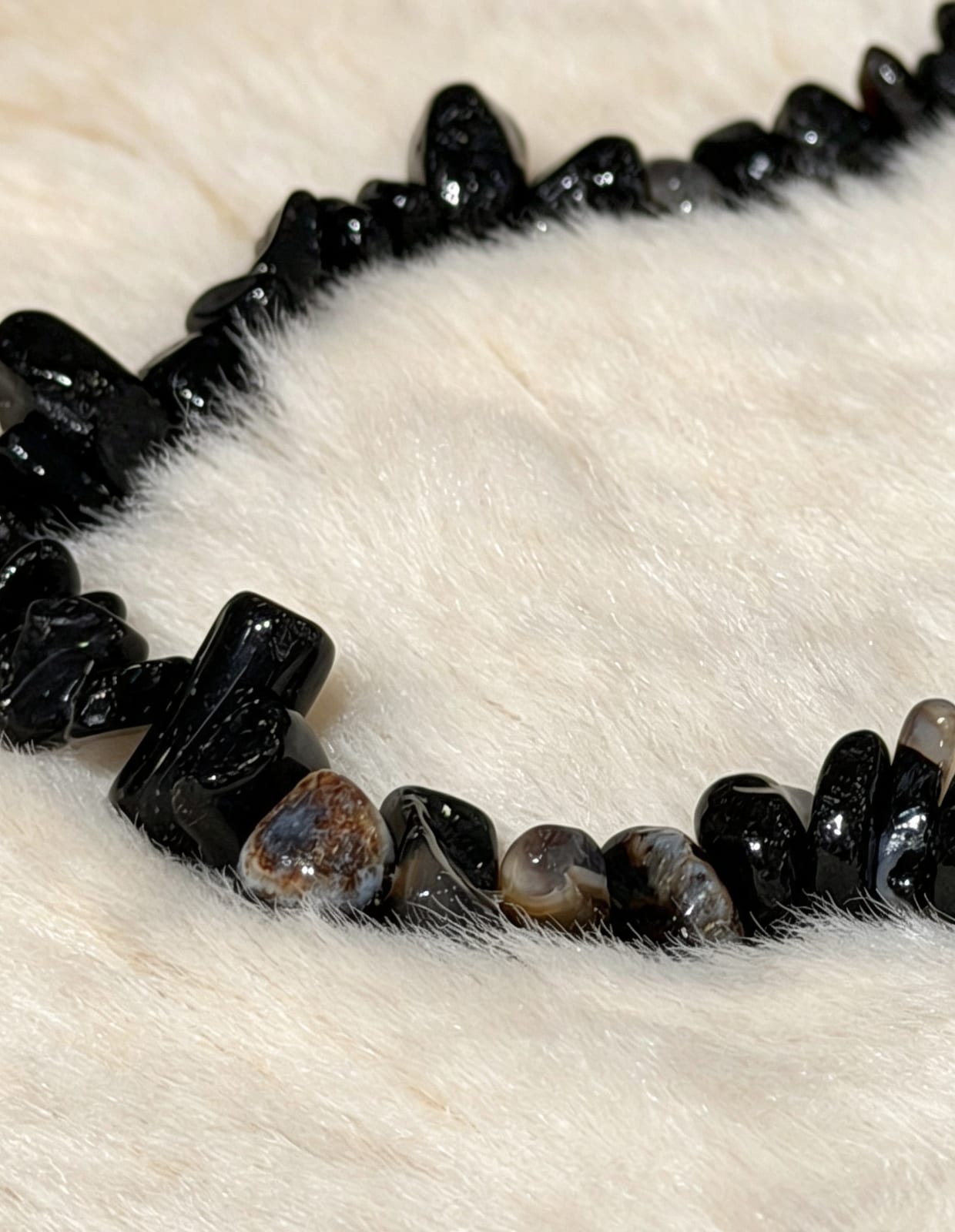 Black Agate Freeform Bead Necklace — photo 2