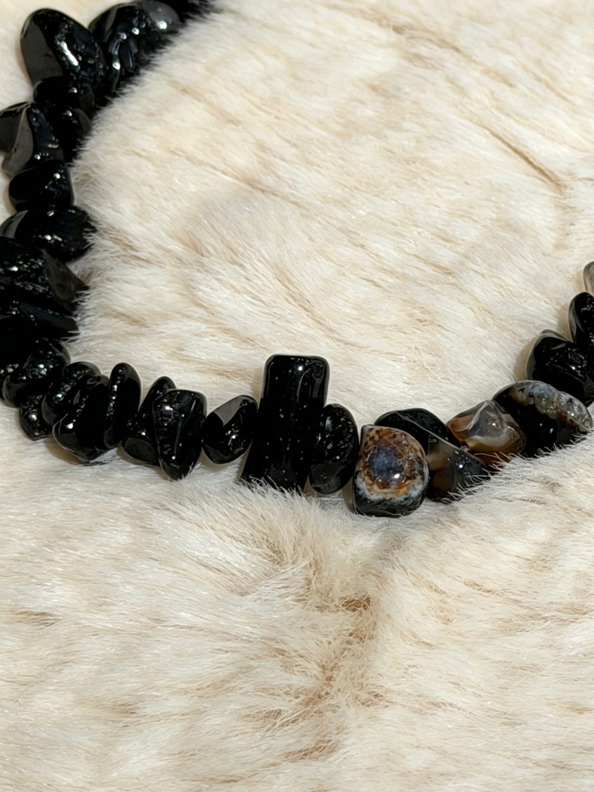 Black Agate Freeform Bead Necklace — photo 3