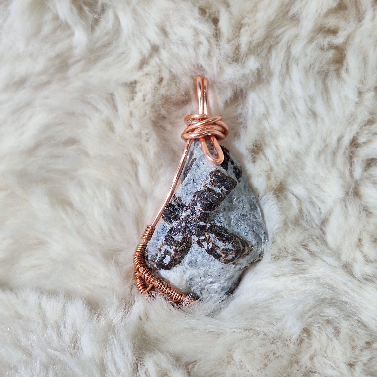 Staurolite Cross (Raw) Pendant
