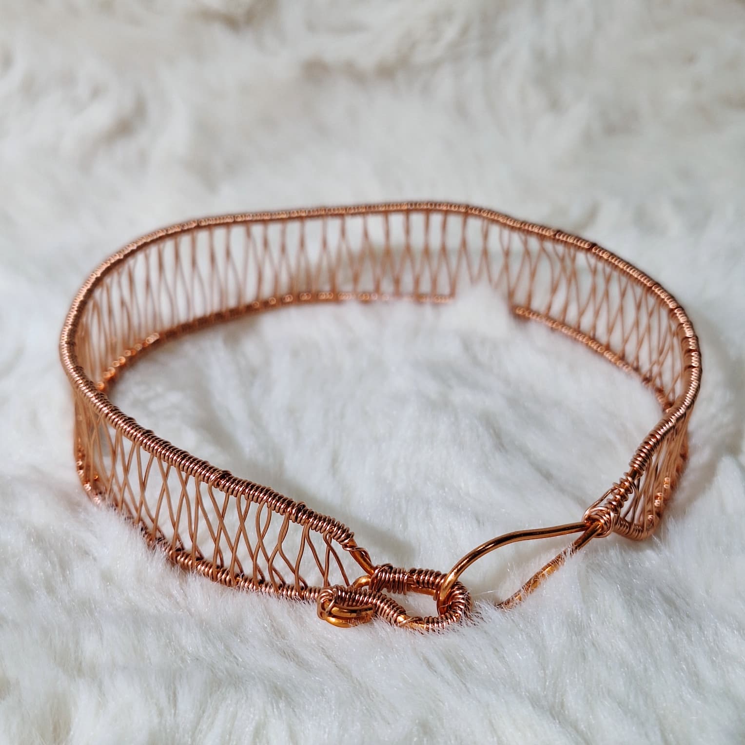 Broad Wire-wrapped Copper Bangle — photo 3
