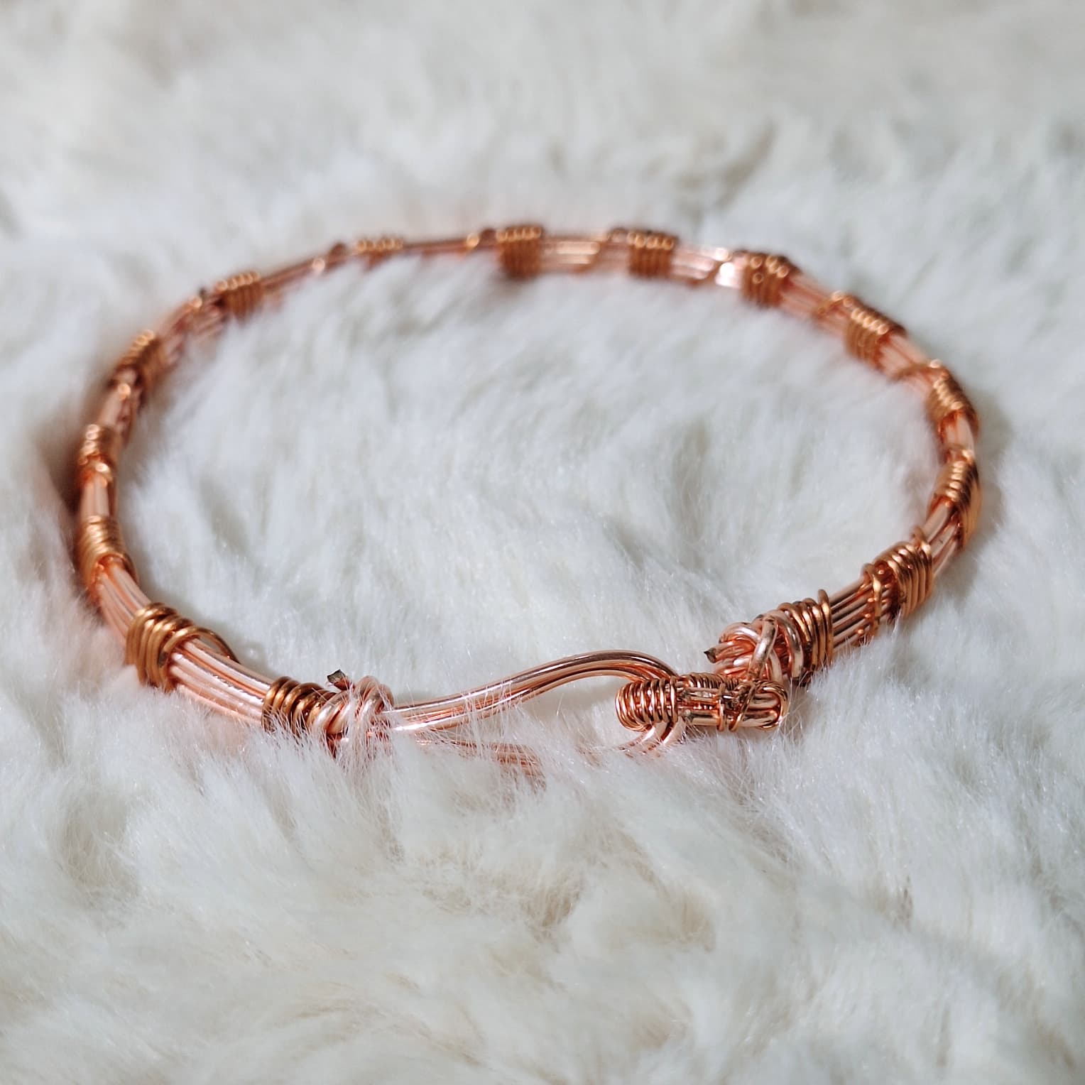 Thin Copper Wire-wrapped Bangle — photo 2