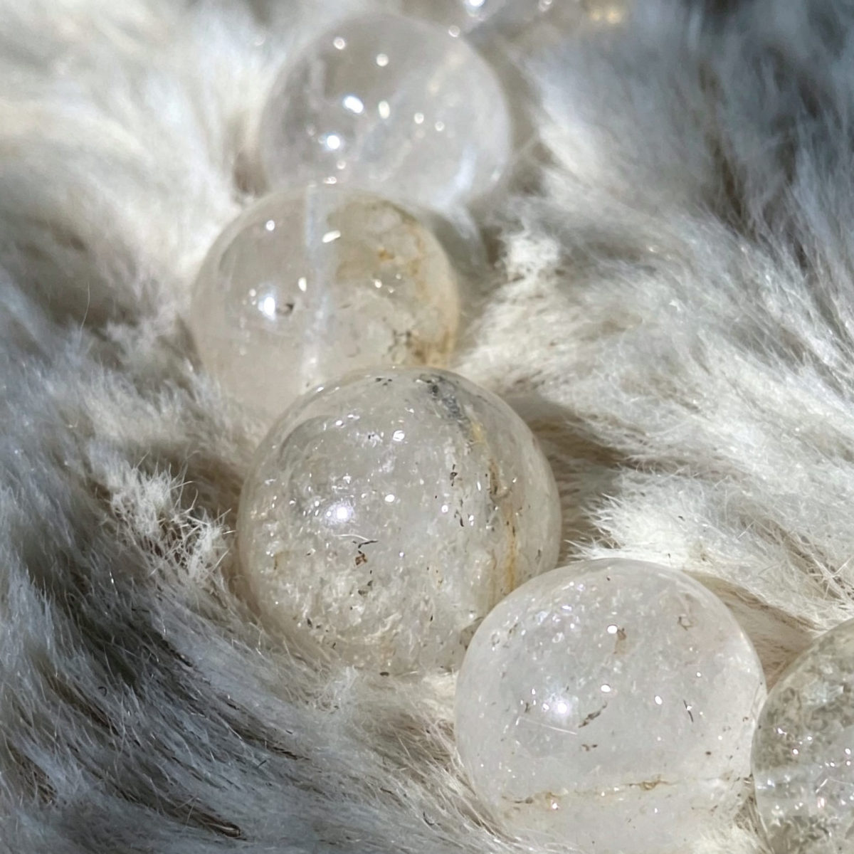 Tibetan Quartz with Milky/Carbon inclusions and Chrysocolla spacer — photo 2